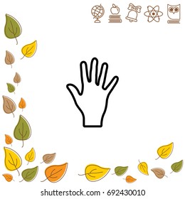 Web line icon. Hand, bunch of fives