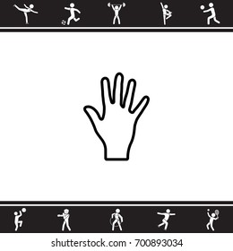 Web line icon. Hand, bunch of fives