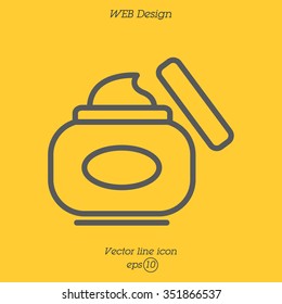 Web line icon. Hand cream, Face cream