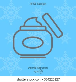 Web line icon. Hand cream, Face cream