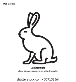 Web line icon - Hare, rabbit