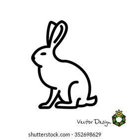 Web line icon. Hare, rabbit