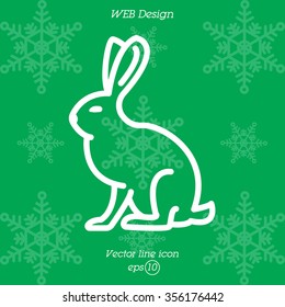Web line icon. Hare, rabbit