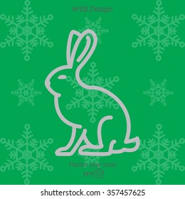 Web line icon. Hare, rabbit
