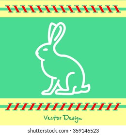 Web line icon. Hare, rabbit