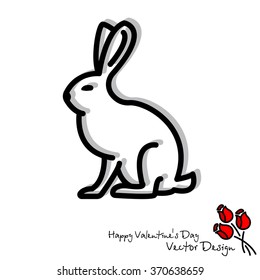 Web line icon. Hare, rabbit