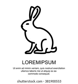 Web line icon. Hare, rabbit