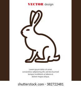 Web line icon. Hare, rabbit