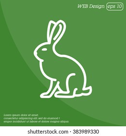 Web line icon. Hare, rabbit