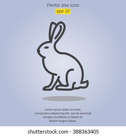 Web line icon. Hare, rabbit