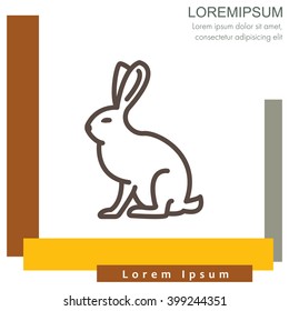 Web line icon. Hare, rabbit