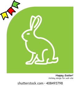 Web line icon. Hare, rabbit