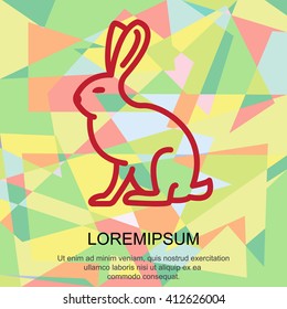 Web line icon. Hare, rabbit