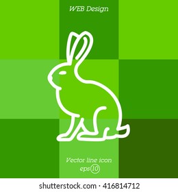 Web line icon. Hare, rabbit