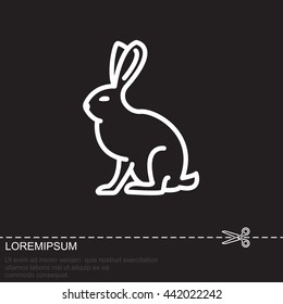 Web line icon. Hare, rabbit