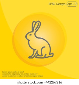 Web line icon. Hare, rabbit