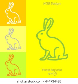 Web line icon. Hare, rabbit