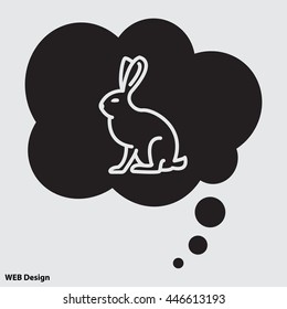 Web line icon. Hare, rabbit