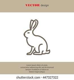 Web line icon. Hare, rabbit