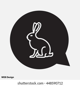 Web line icon. Hare, rabbit