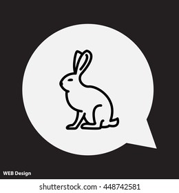 Web line icon. Hare, rabbit
