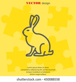 Web line icon. Hare, rabbit