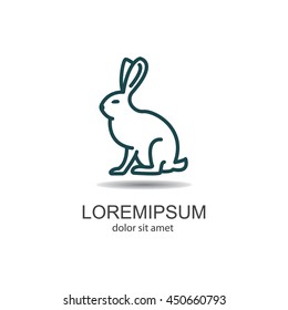 Web line icon. Hare, rabbit