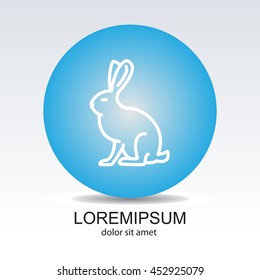Web line icon. Hare, rabbit