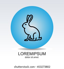Web line icon. Hare, rabbit