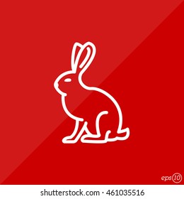 Web line icon. Hare, rabbit