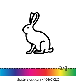 Web line icon. Hare, rabbit