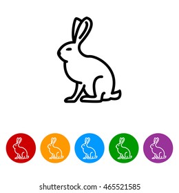 Web line icon. Hare, rabbit