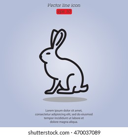 Web line icon. Hare, rabbit
