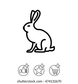 Web line icon. Hare, rabbit