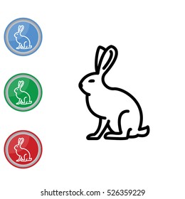 Web line icon. Hare, rabbit