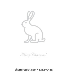 Web line icon. Hare, rabbit