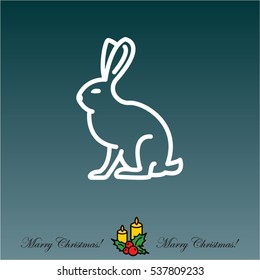 Web line icon. Hare, rabbit