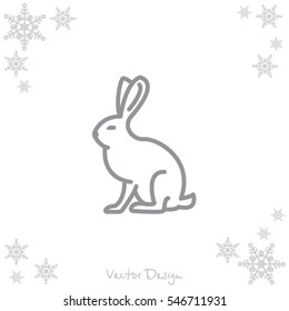Web line icon. Hare, rabbit