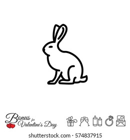 Web line icon. Hare, rabbit