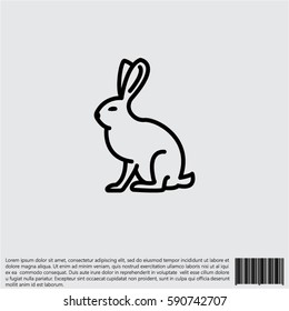 Web line icon. Hare, rabbit