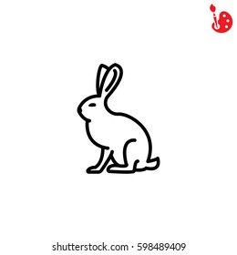 Web line icon. Hare, rabbit