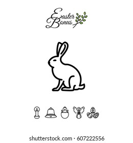 Web line icon. Hare, rabbit