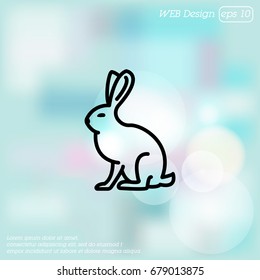 Web line icon. Hare, rabbit