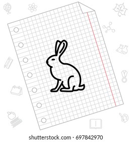 Web line icon. Hare, rabbit