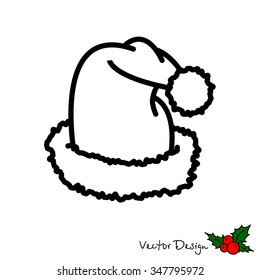 Web line icon. Hat Santa Claus