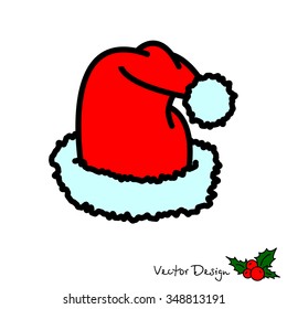 Web line icon. Hat Santa Claus