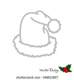 Web line icon. Hat Santa Claus