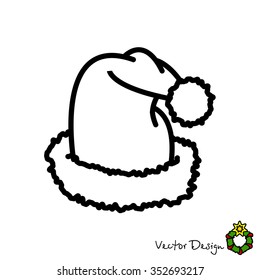 Web line icon. Hat Santa Claus