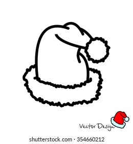 Web line icon. Hat Santa Claus