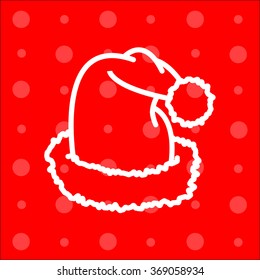 Web line icon. Hat Santa Claus